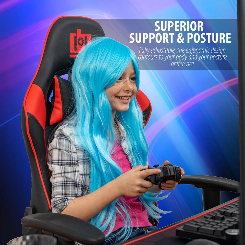 Deco Gear Ergonomic Foam Gaming Chair with Adjustable Head and Support Open Box - Image 4