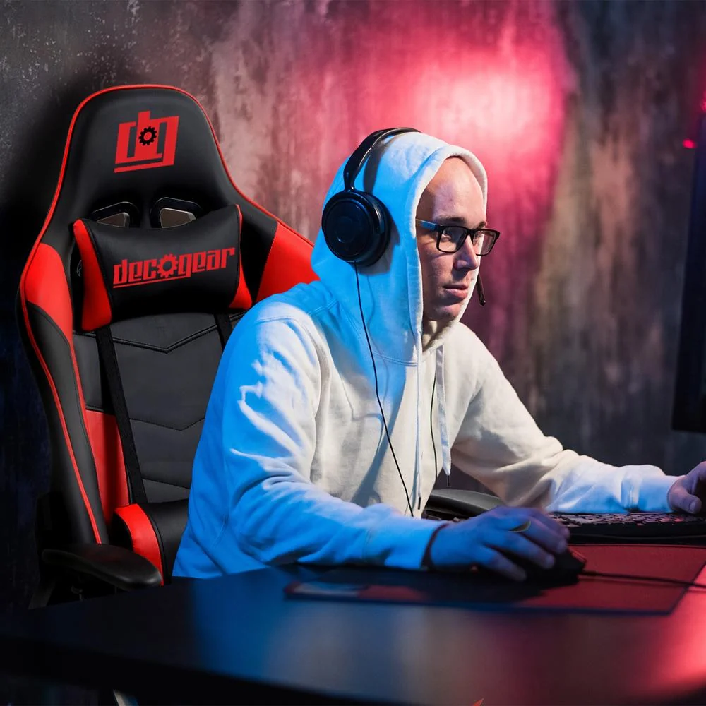 Deco Gear Ergonomic Foam Gaming Chair with Adjustable Head and Support Open Box - Image 9