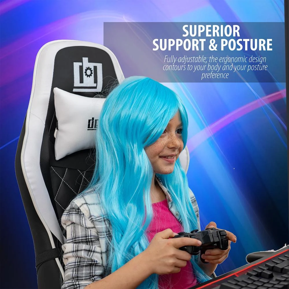 Deco Gear Ergonomic Foam Gaming Chair with Adjustable Head White Open Box - Image 10