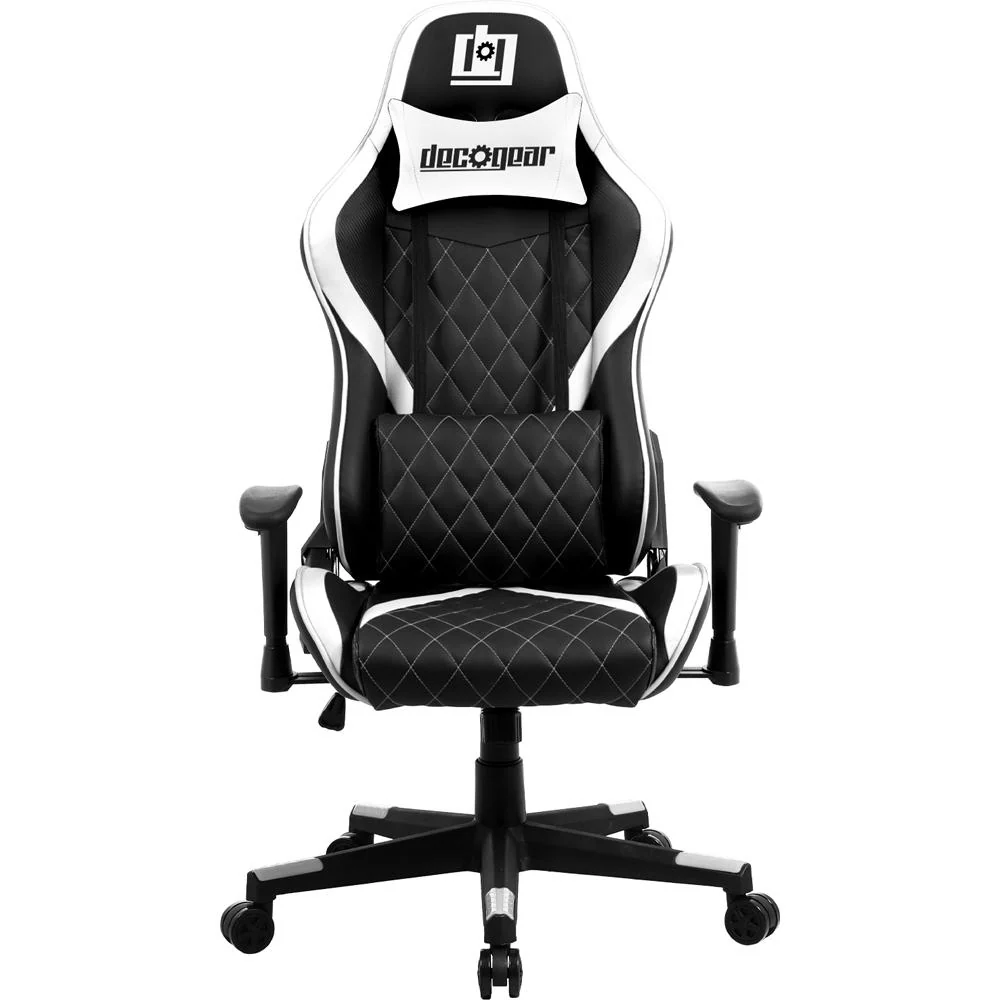 Deco Gear Ergonomic Foam Gaming Chair with Adjustable Head White Open Box - Image 4