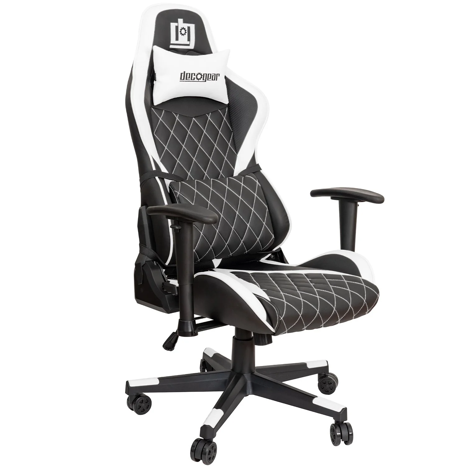 Deco Gear Ergonomic White Gaming Chair, Head, Lumbar Support, with Mechanical Keyboard - Image 10