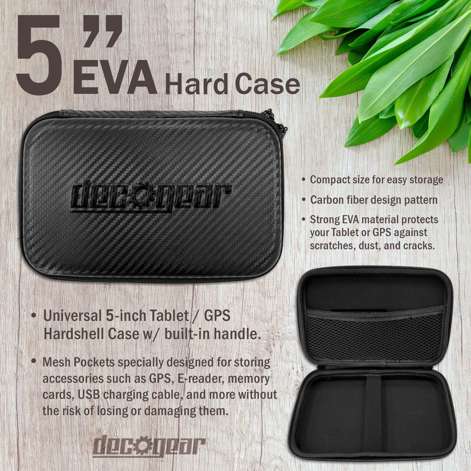 Deco Gear Hard EVA Case with Zipper for Tablets and GPS - 6 Inch - Image 10
