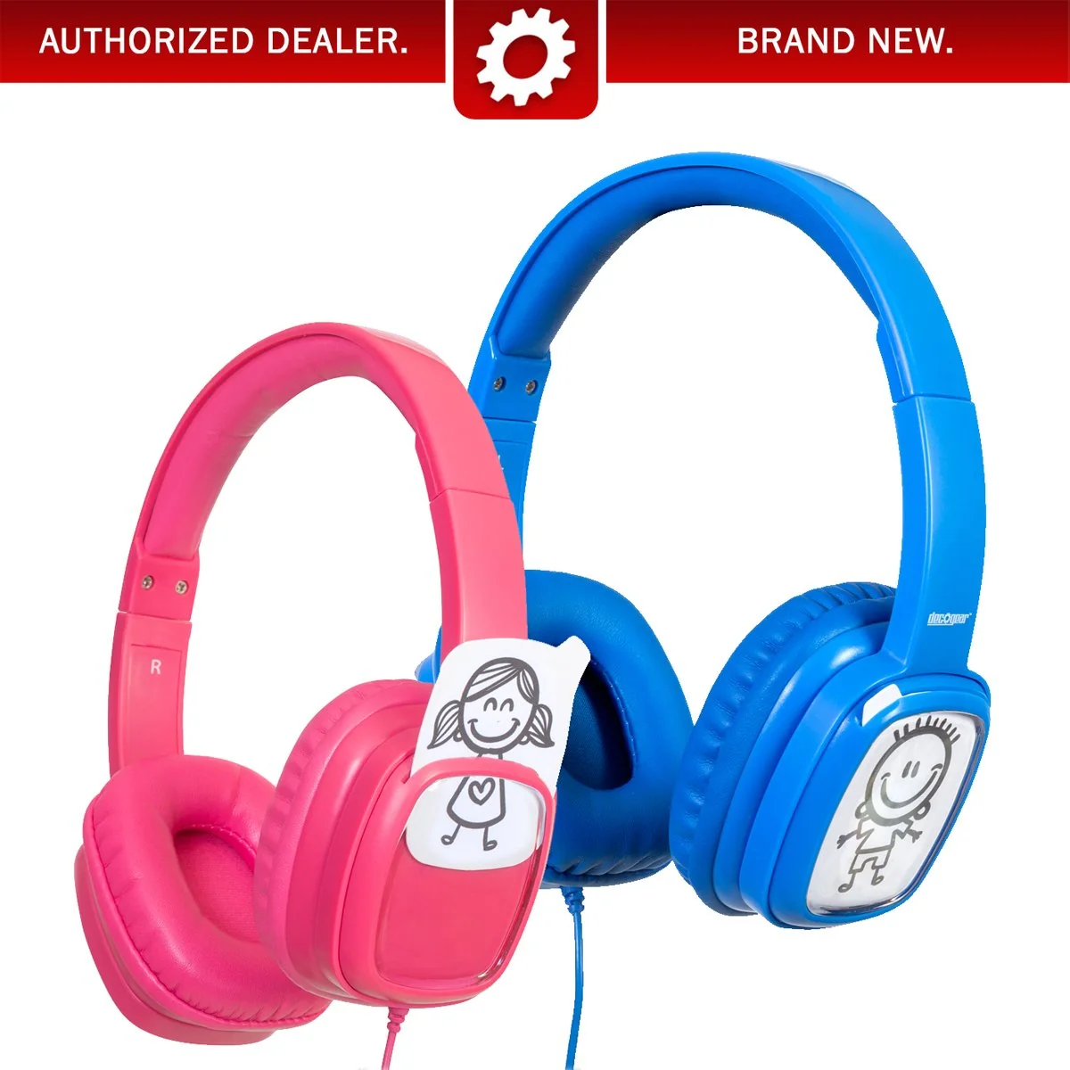 Deco Gear Kids' Over-Ear Customizable Headphones - Safe Ears Volume Limiter - 2 Color Pack - Image 14