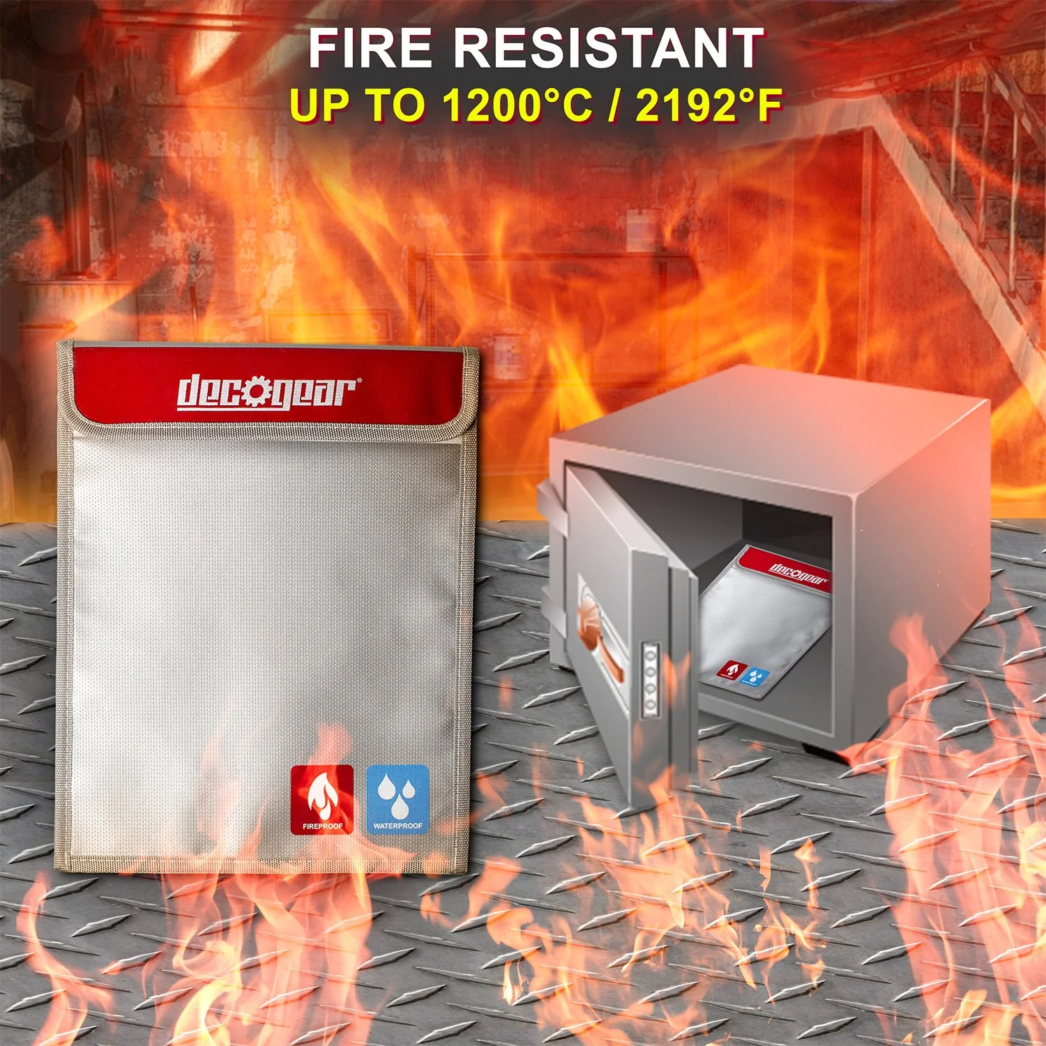 Deco Gear Lipo Battery Safe Bag Fireproof Water Resistant Storage Pouch - 15" x 11" - Image 5