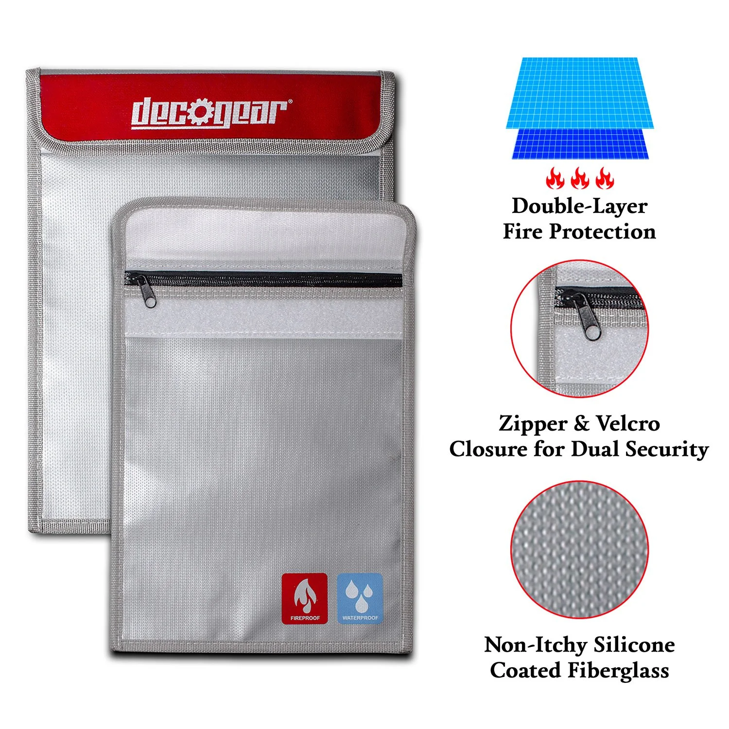 Deco Gear Lipo Battery Safe Bag Fireproof Water Resistant Storage Pouch - 15" x 11" - Image 8