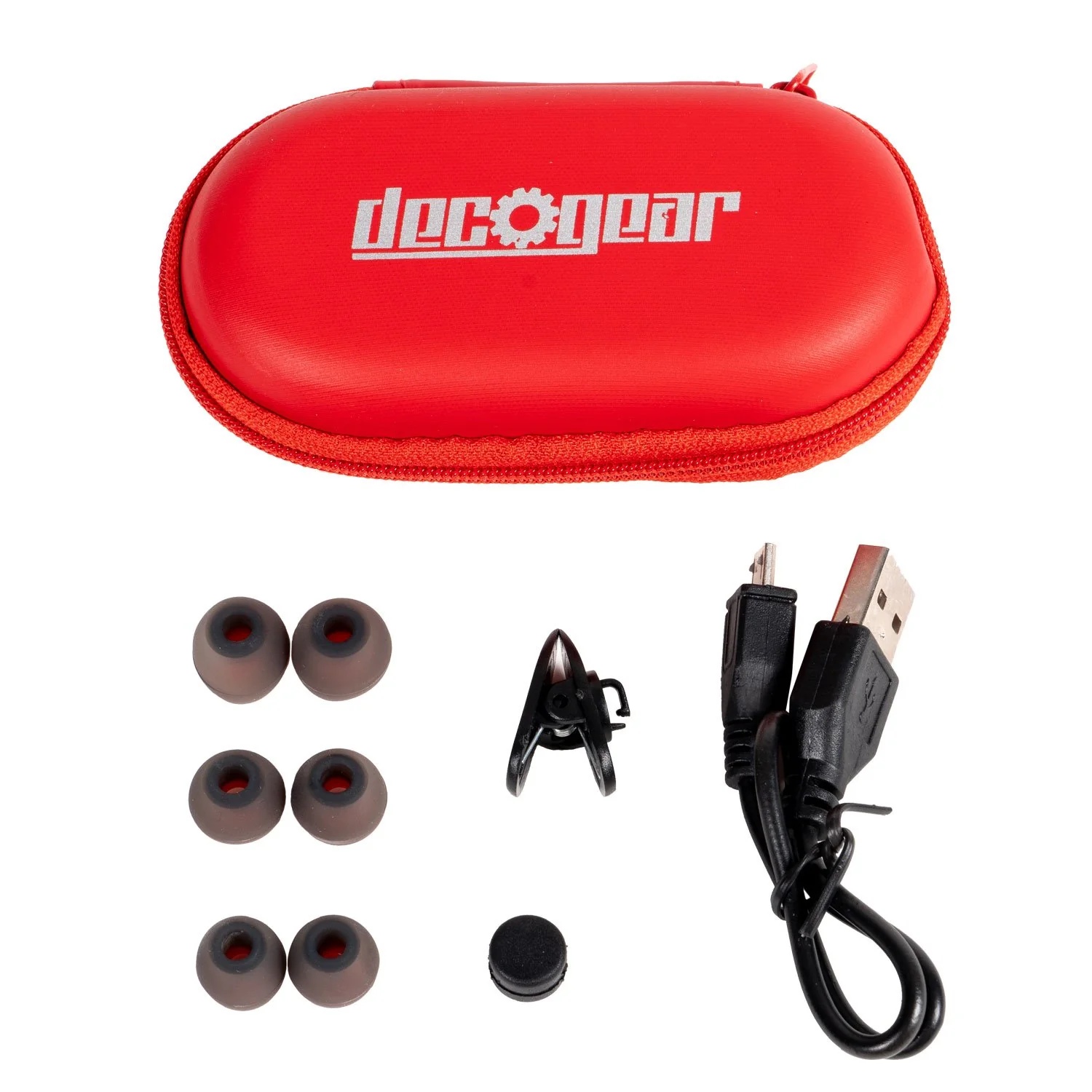 Deco Gear Magnetic Wireless Sport Earbuds - Red - Carrying Case - Image 4