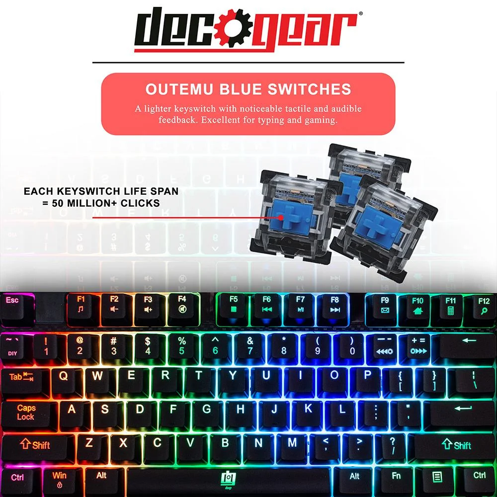 Deco Gear Mechanical Gaming Keyboard with RGB Back Lighting - MECHBRD100 - Open Box - Image 4