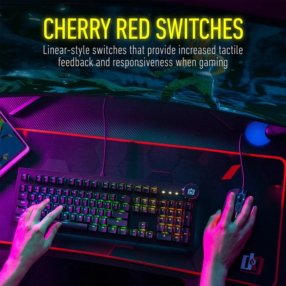 Deco Gear Mechanical Keyboard Cherry MX Red with Ergonomic Palm Rest Open Box - Image 2