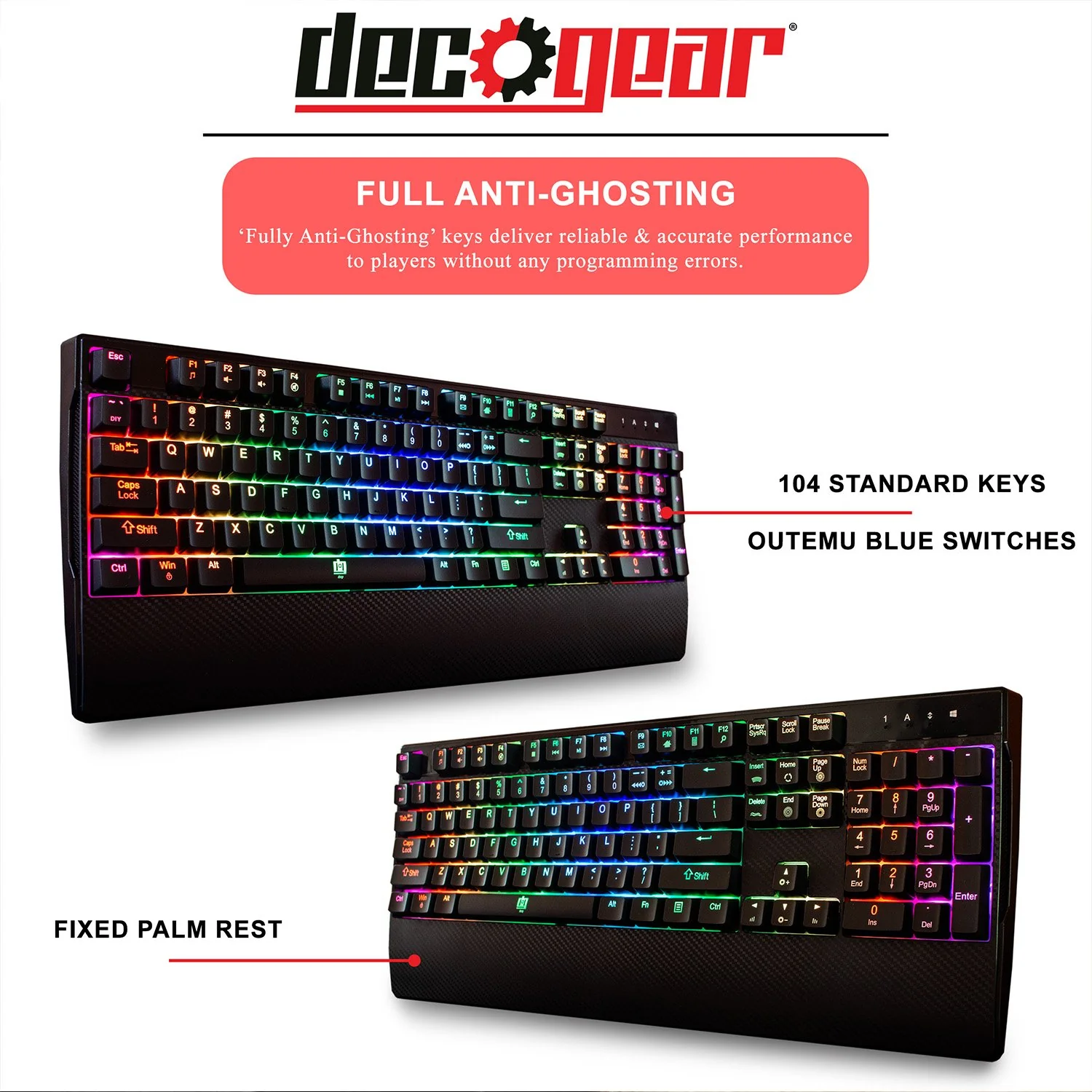 Deco Gear Mechanical RGB Keyboard with RGB Gaming Mouse & Extended Mouse Pad - Image 12