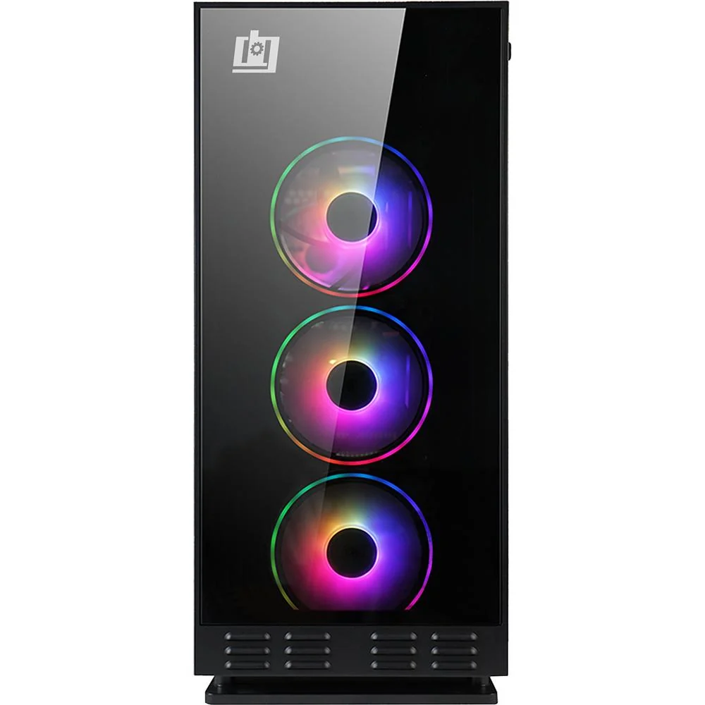 Deco Gear Mid-Tower PC Case with 3 Sided Tempered Glass, Cooling Fans Open Box - Image 7