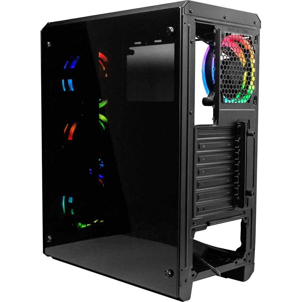 Deco Gear Mid-Tower PC Gaming Computer Case Full Tempered Glass and LED Open Box - Image 4