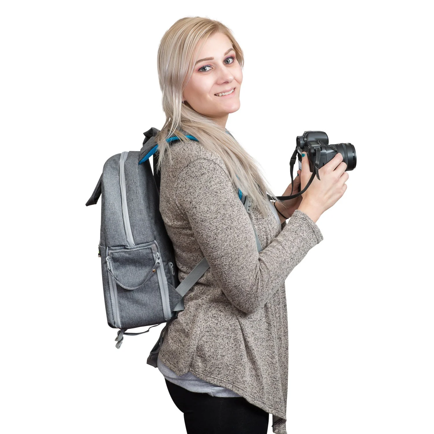 Deco Photo Photo and Video Backpack for Mirrorless and DSLR Cameras and Drones (Grey) - Image 7