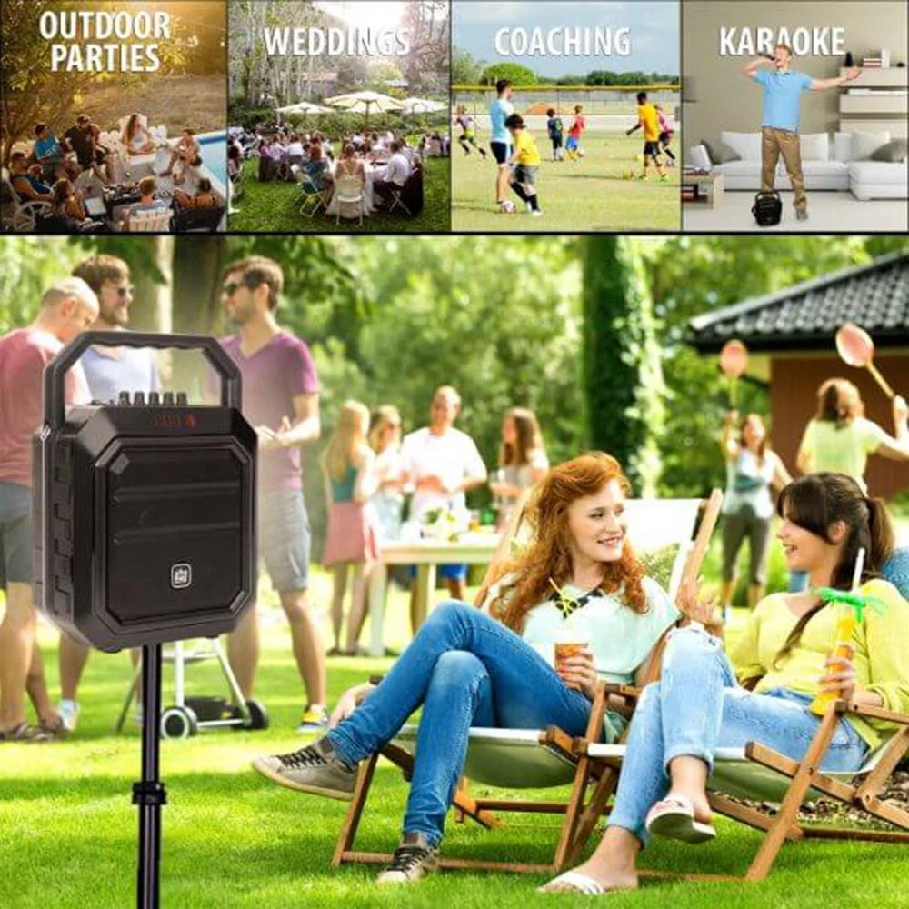 Deco Gear Portable PA Speaker with Wireless Microphone - 30W Power Open Box - Image 10