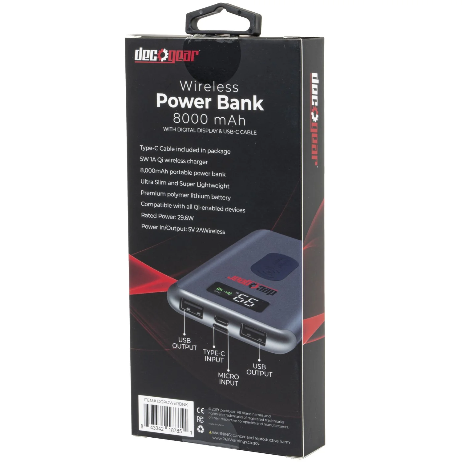 Deco Gear Power Bank 8000 mAh Digital Display with Wireless Device Charging - Image 9