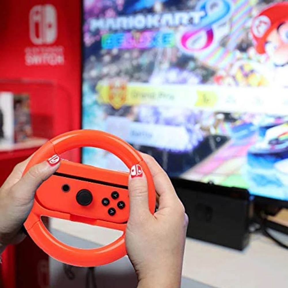 Deco Gear Steering Wheel for Nintendo Switch - Blue/Red (2 Pack) - Open Box - Image 5