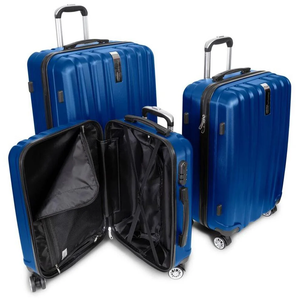 Deco Gear Travel Elite Series - 3 Piece Hardside Spinner Luggage Set (Blue)(20", 24", 28") - Image 3
