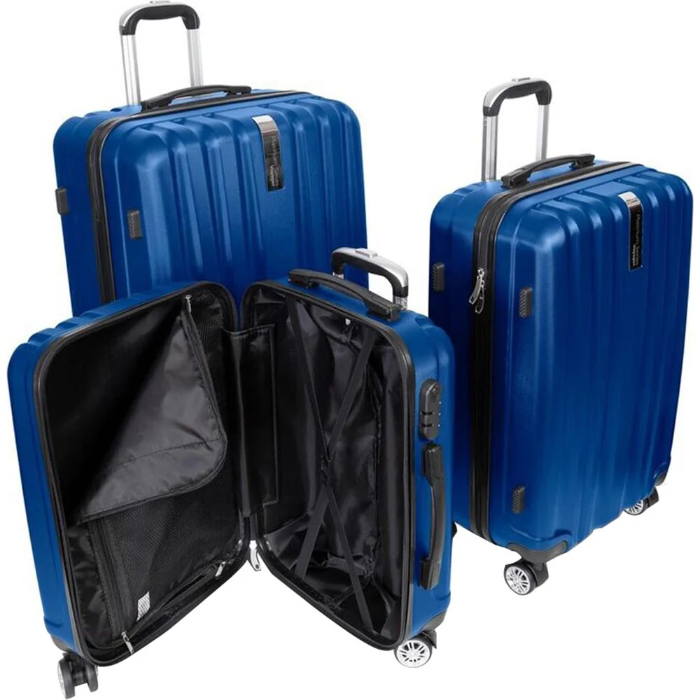 Deco Gear Travel Elite Series 3 Pc Hardside Spinner Luggage Set Blue Open Box - Image 3