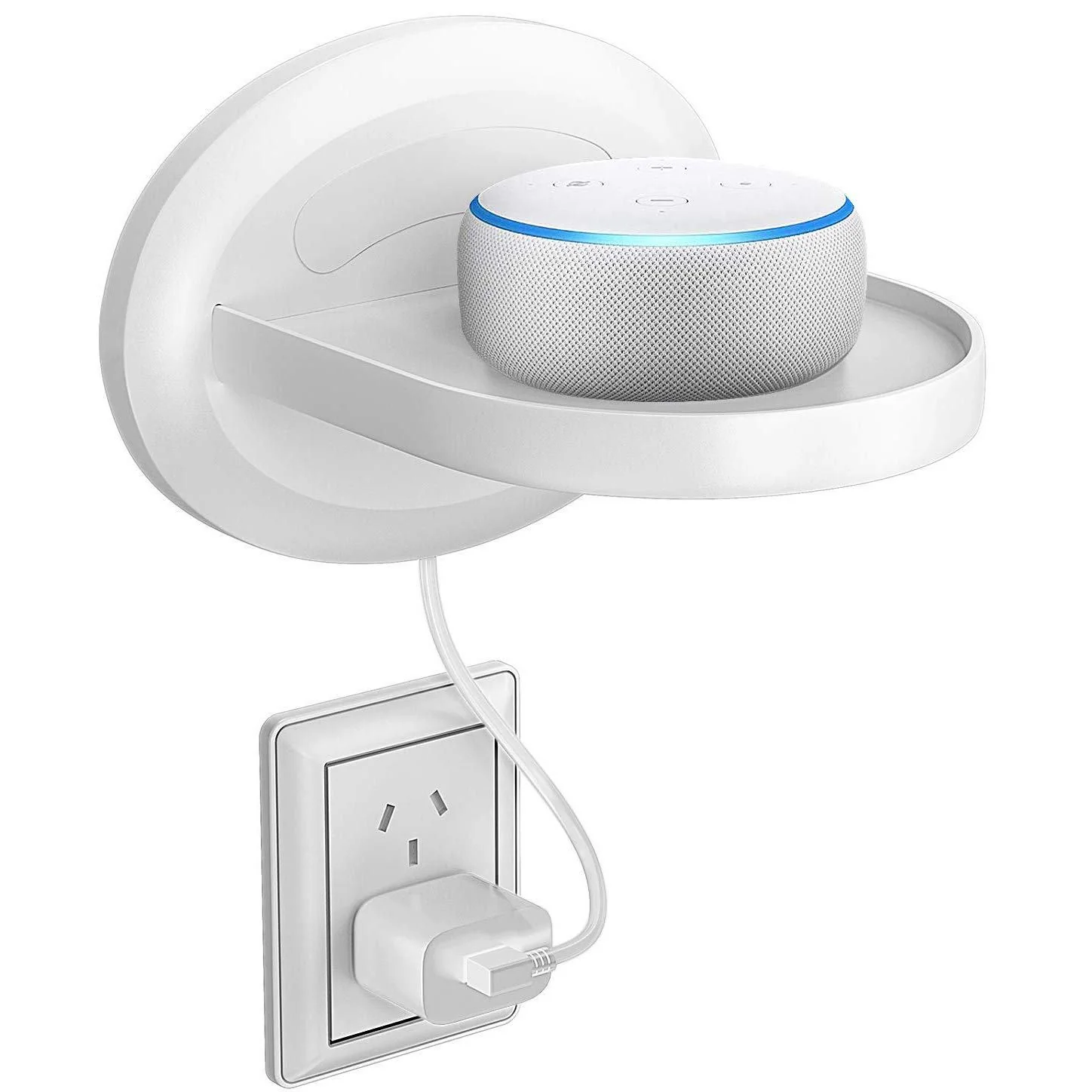 Deco Gear Wall Mount Shelf Stand for Google Home, Smart Speaker & IP cam (White)(3 Pack) - Image 2