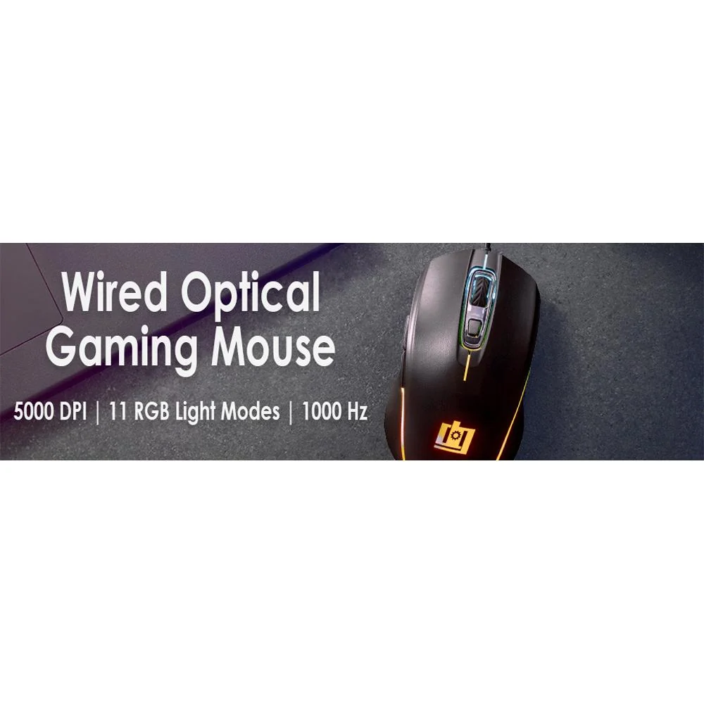 Deco Gear Wired Gaming Mouse - 800-5000 DPI Adjustable - 11 RGB Modes - DGGMOUS - Open Box - Image 4