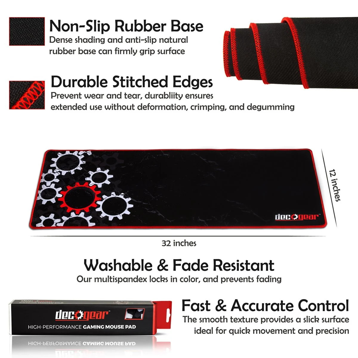 Deco Gear Wired Gaming Mouse, LED, 800-5000 DPI Adjustable with Full Length Mouse Pad - Image 15