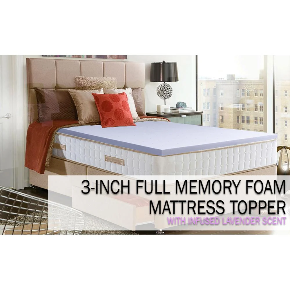 Deco Home 3-Inch Full Memory Foam Mattress Topper Open Box + 1 Year Warranty - Image 12