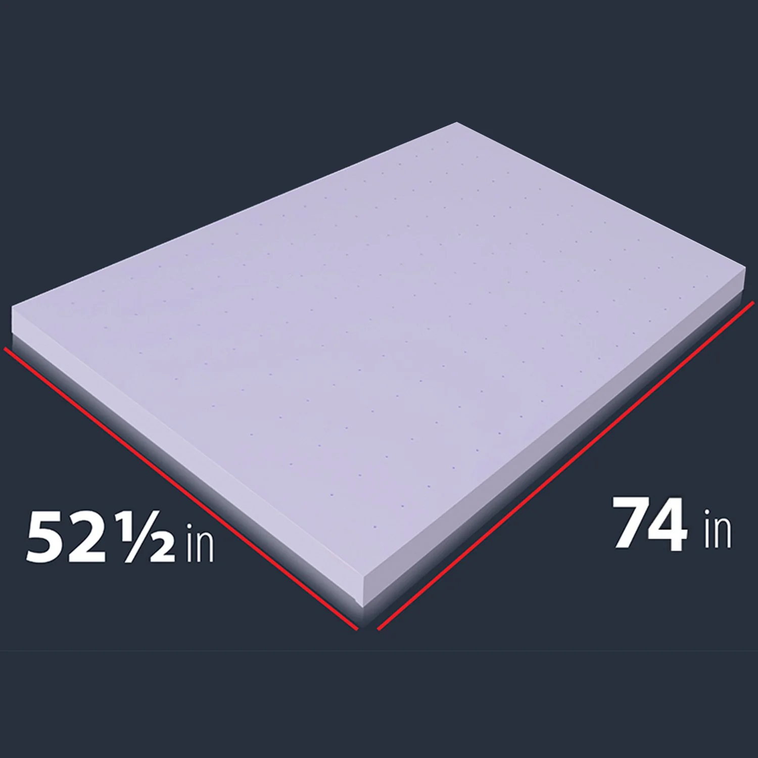 Deco Home 3-Inch Full Memory Foam Mattress Topper with Infused Lavender Scent, Ventilated - Image 9