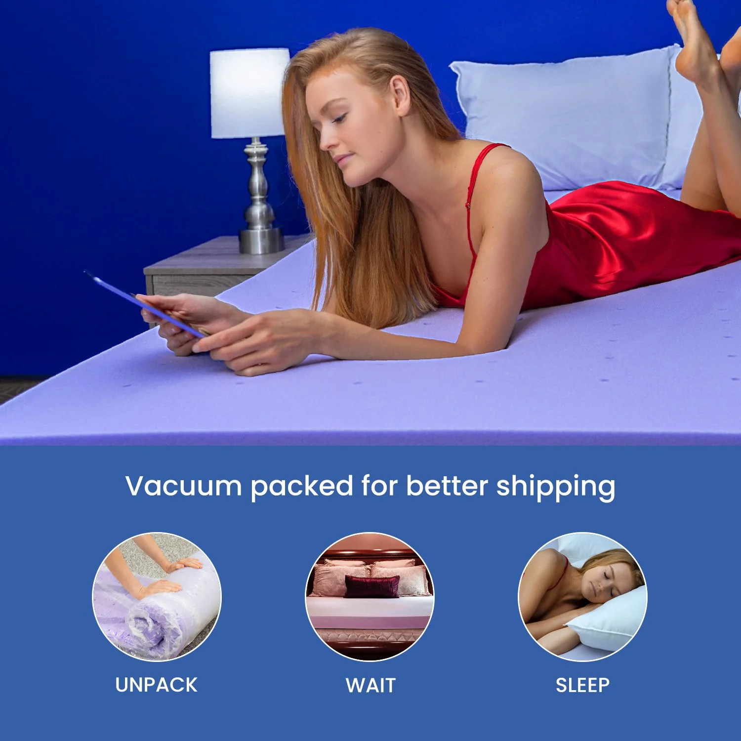 Deco Home 3-Inch King Memory Foam Mattress Topper with Infused Lavender Scent, Ventilated - Image 8