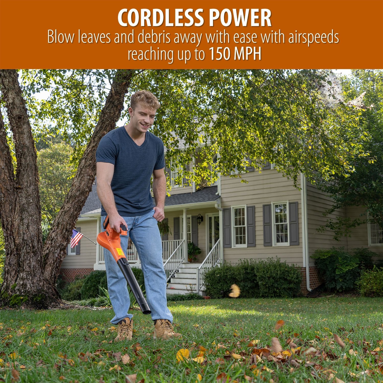 Deco Home 20V Cordless Electric Leaf Blower, 150 MPH, No-Load 13,000 RPM, 3 LBS - Image 5