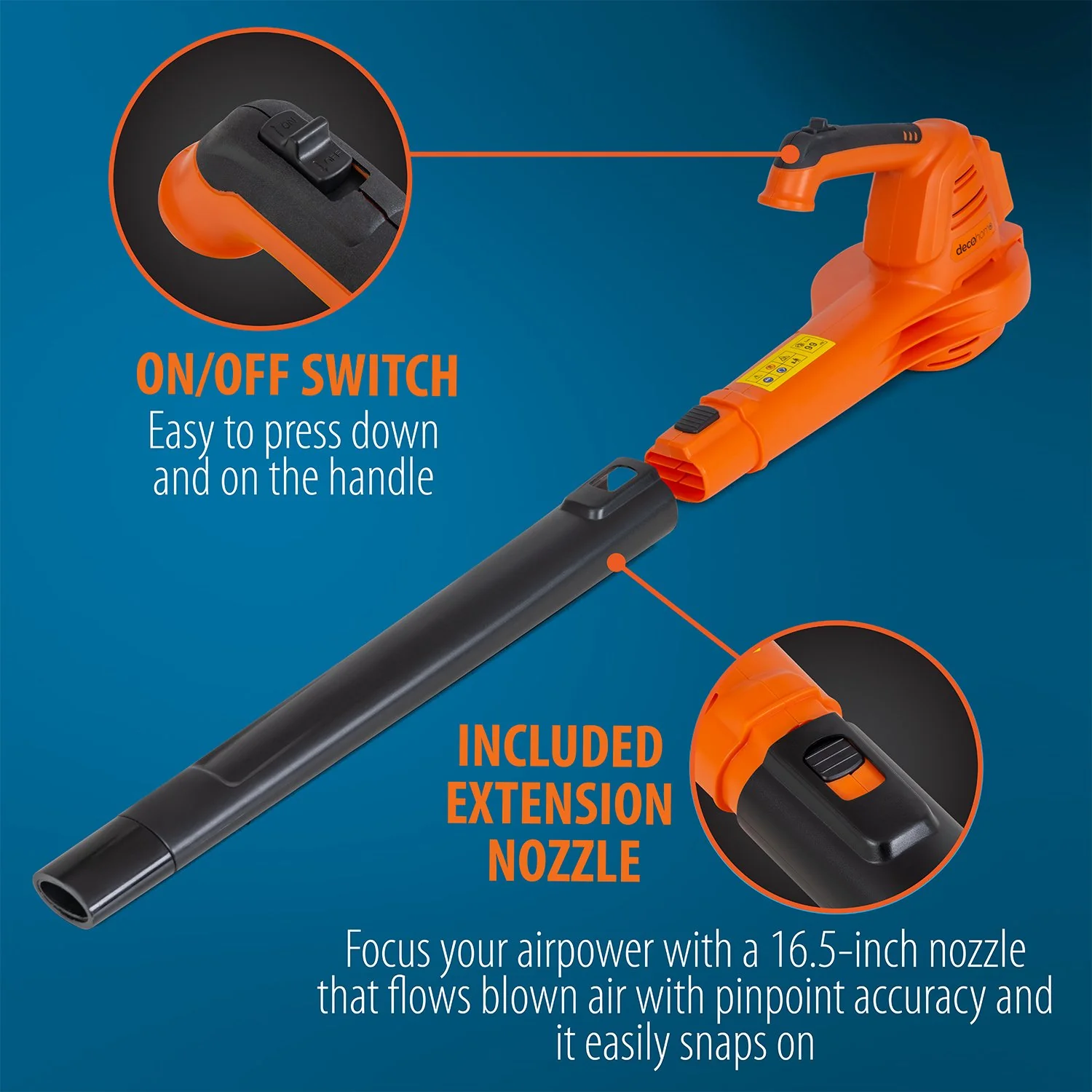 Deco Home 20V Cordless Electric Leaf Blower, 150 MPH, No-Load 13,000 RPM, 3 LBS - Image 9