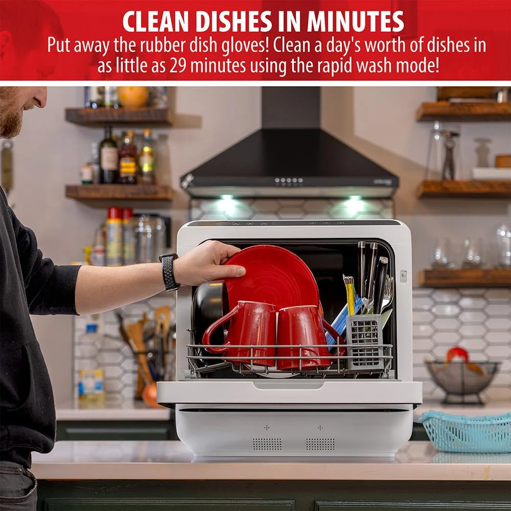 Deco Home Portable Countertop Dishwasher, 5 Cleaning Modes, Hot Water and Air Drying - Image 8