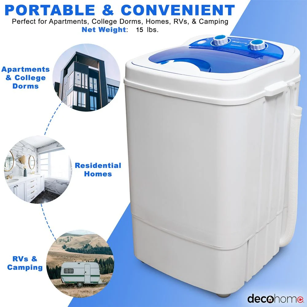 Deco Home Portable Washing Machine 8.8 lb Capacity, 250W Power Open Box + 1 Year Warranty - Image 3