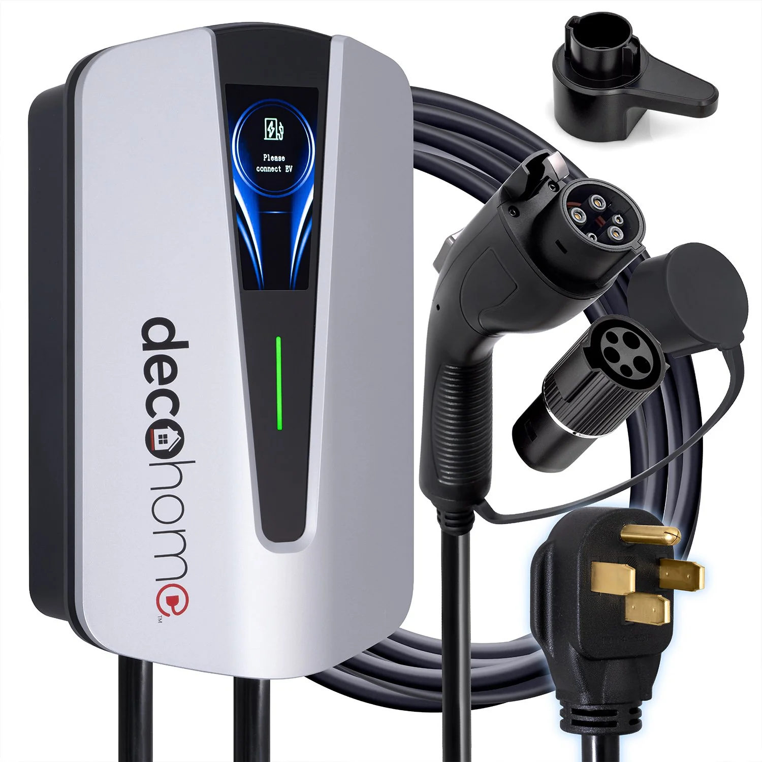 Deco Home Level 2 EV Charging Station, 9.6KW, 40 AMP, 240V, SAE J1772 and Tesla Plug, IP54