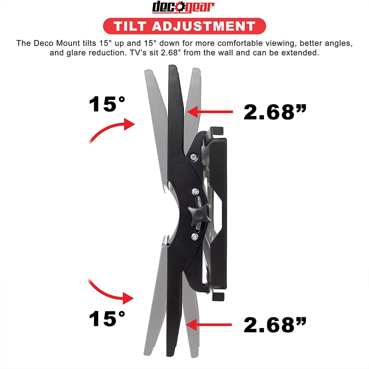 Deco Mount 37" - 100" TV Wall Mount Bracket with Tilt Function, Universal Mounting Hardware - Image 9