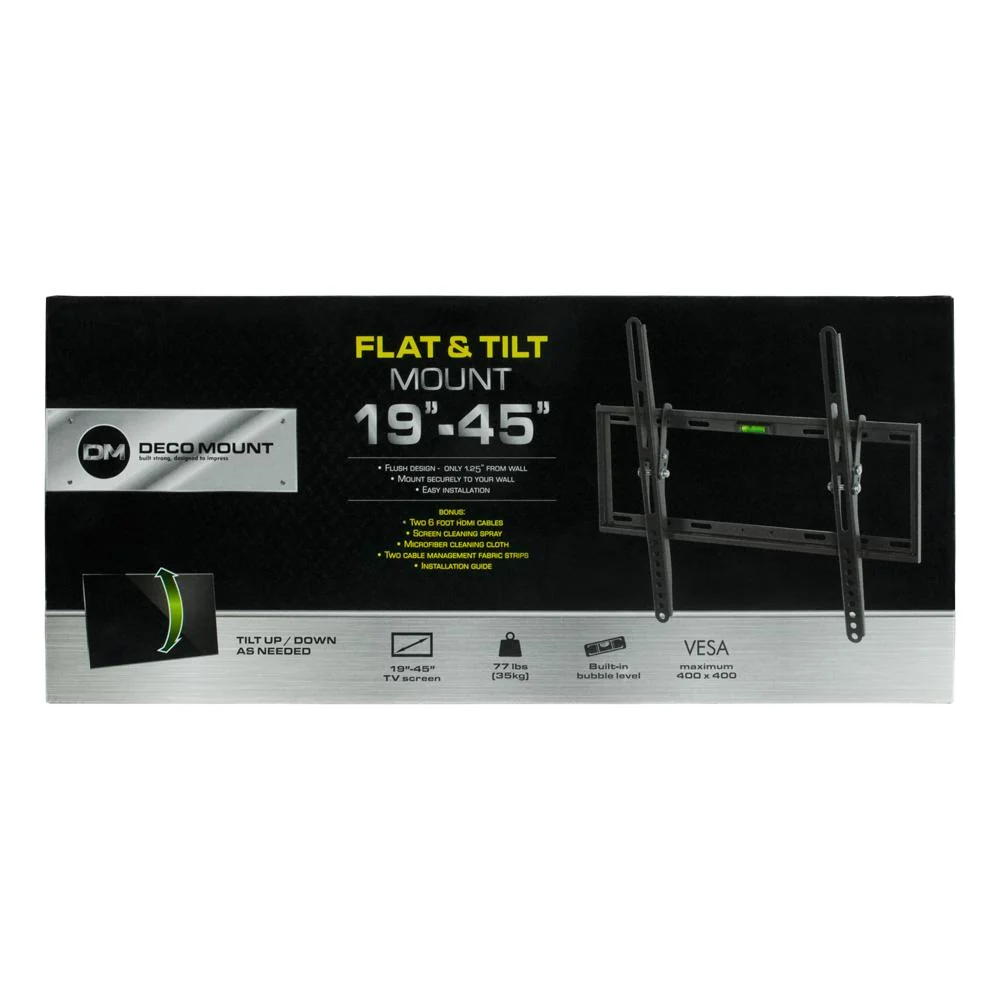 Deco Mount Flat & Tilt Wall Mount Kit Ultimate Bundle for 19-45 inch TVs - Image 7