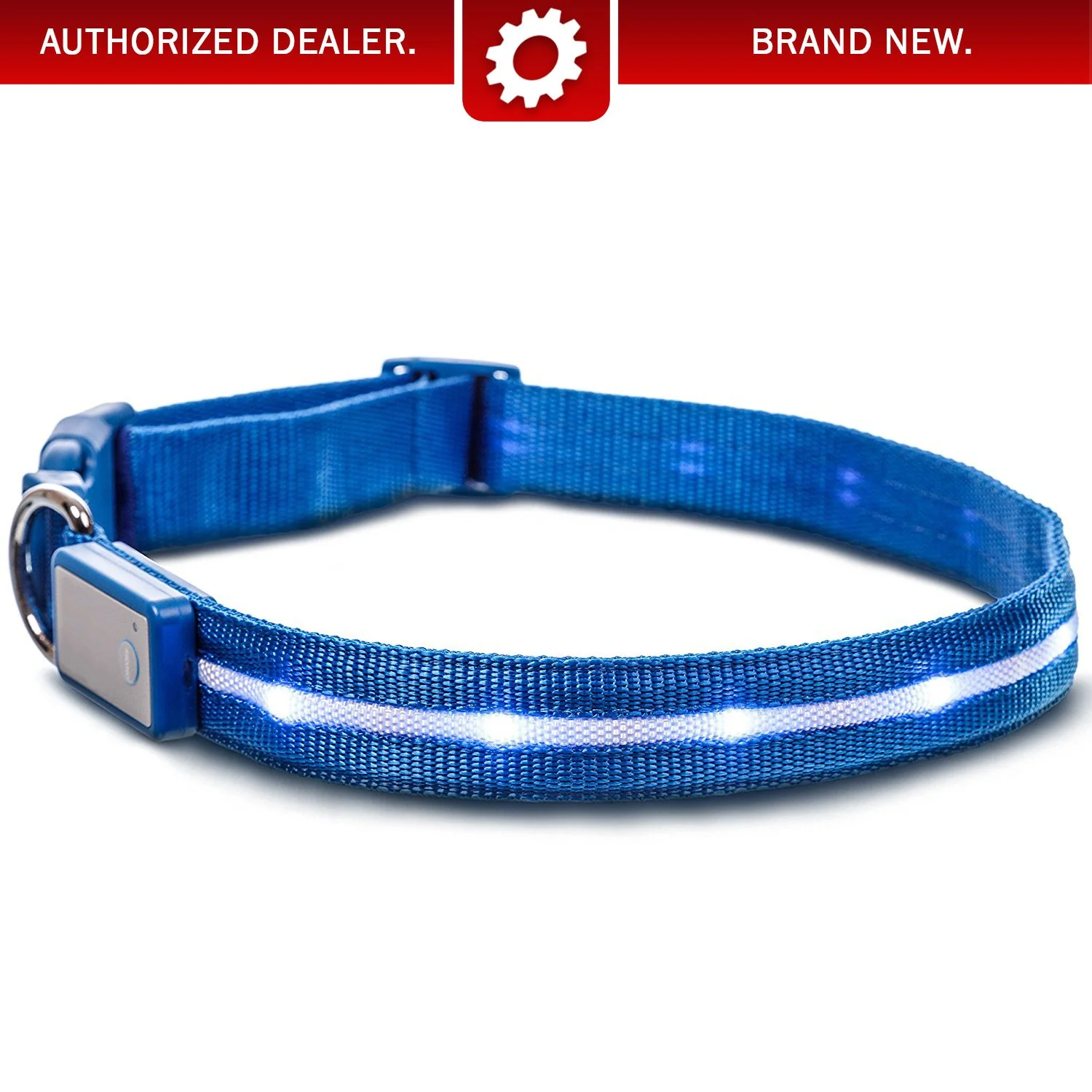Deco Pet 18-Inch LED Dog Collar w/3 Light Modes for Night Safety, Battery-Powered - Blue - Image 3