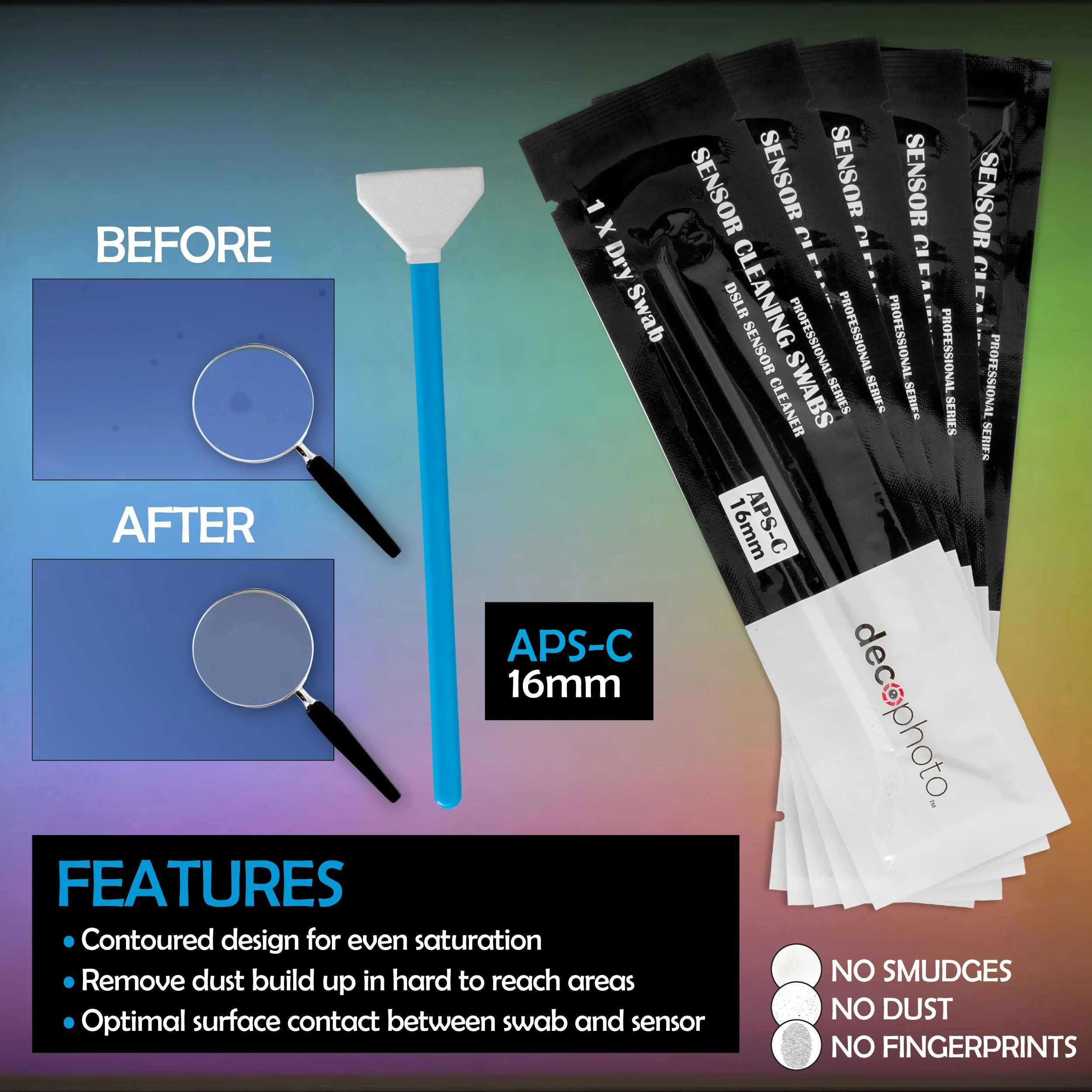 Deco Photo All-in-One Cleaning Kit for DSLR Cameras w/ Case + 24mm 5-Piece Cleaning Swabs - Image 22