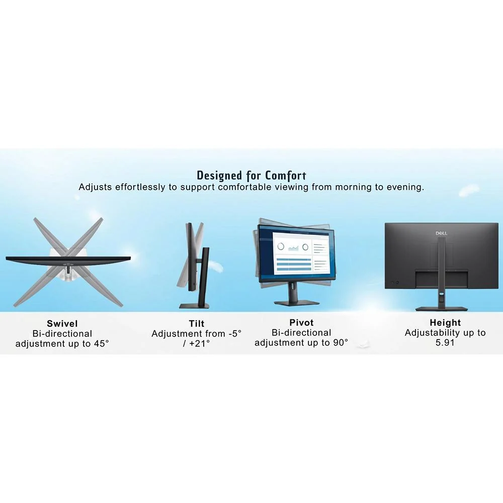 Dell 24" Full HD 120Hz LED Monitor with USB Hub 2 Pack + 2x 6FT HDMI Cable - Image 8