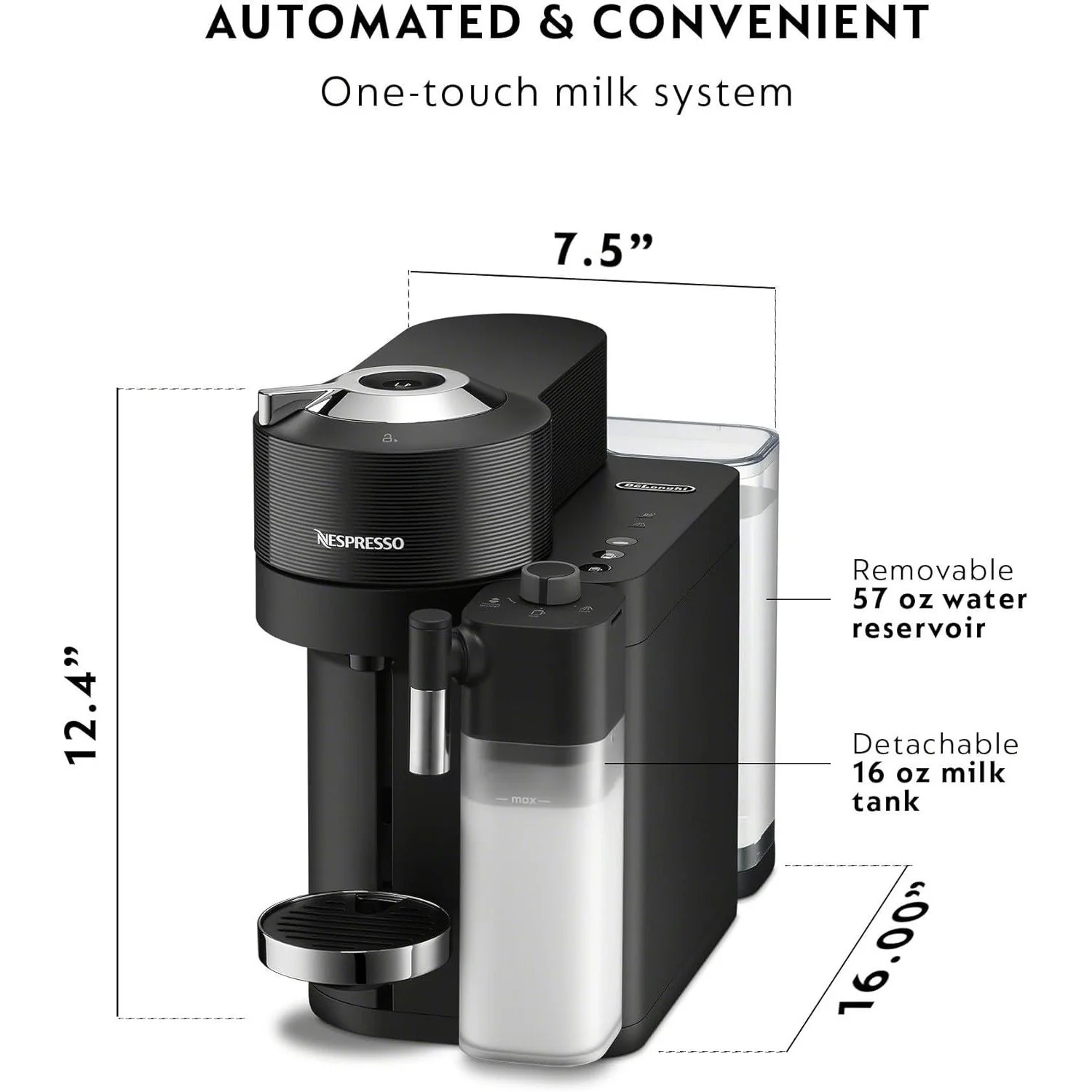 Delonghi Nespresso Vertuo Lattissima, Black - (Refurbished) - Image 2