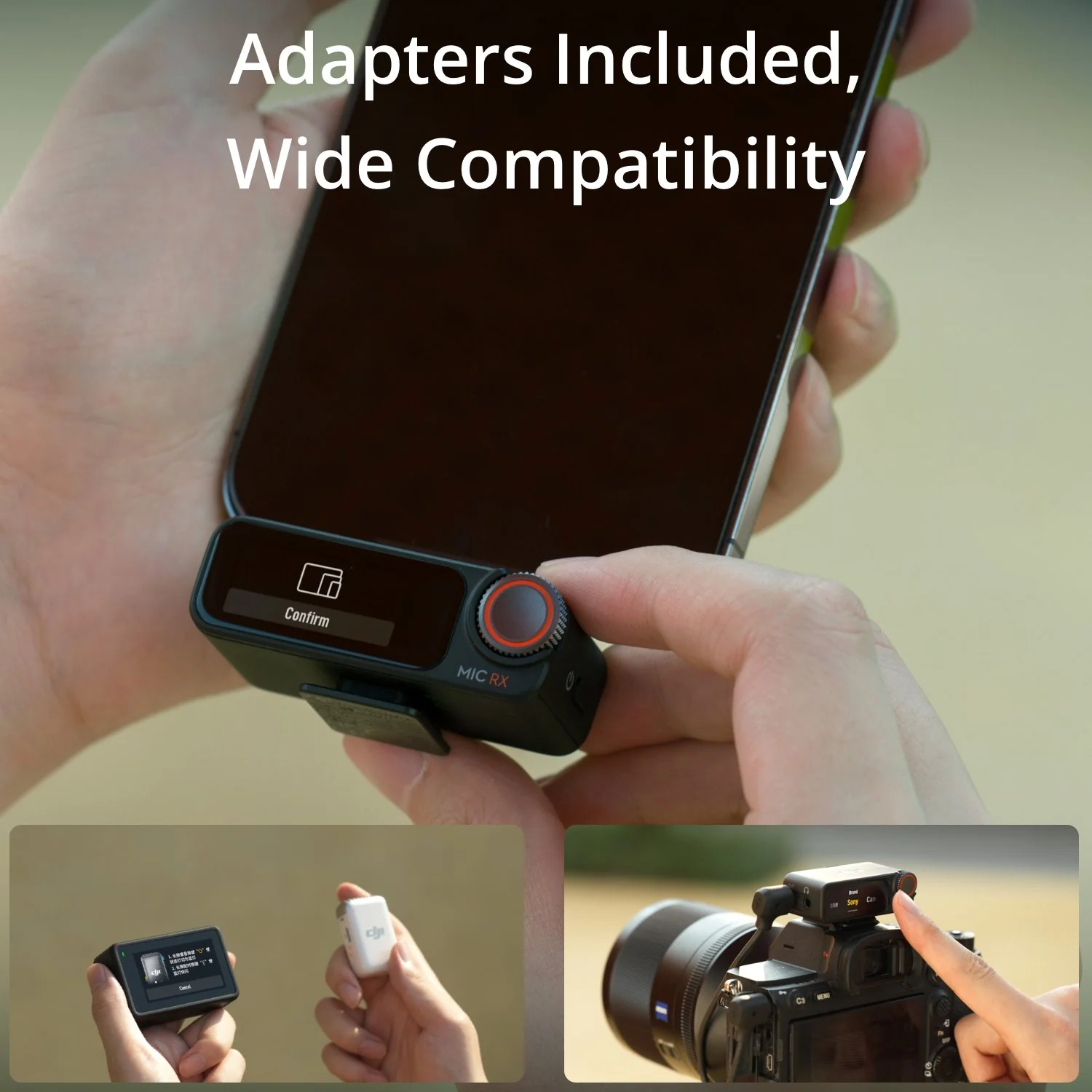 DJI Mic 2 (1 TX + 1 RX), Wireless Microphone w/ Intelligent Noise Cancelling Bundle - Image 11
