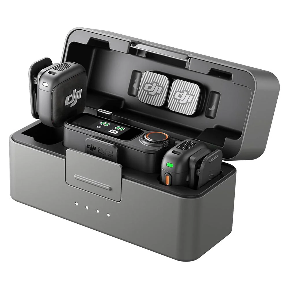 DJI Mic 3 (2 TX + 1 RX + Charging Case) Mini Wireless Microphone + 1 YR Warranty Kit - Image 2