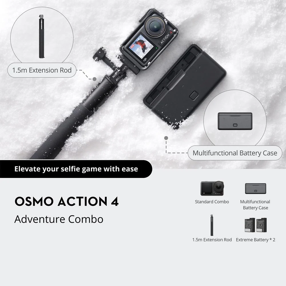 DJI Osmo Action 4 Adventure Combo 4K Action Camera w/ 26 Months Protection Bundle - Image 13