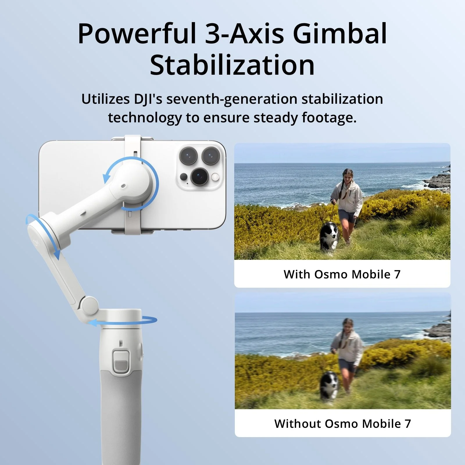 DJI Osmo Mobile 7 3-Axis Phone Gimbal Stabilizer for iPhone & Android Bundle - Image 7