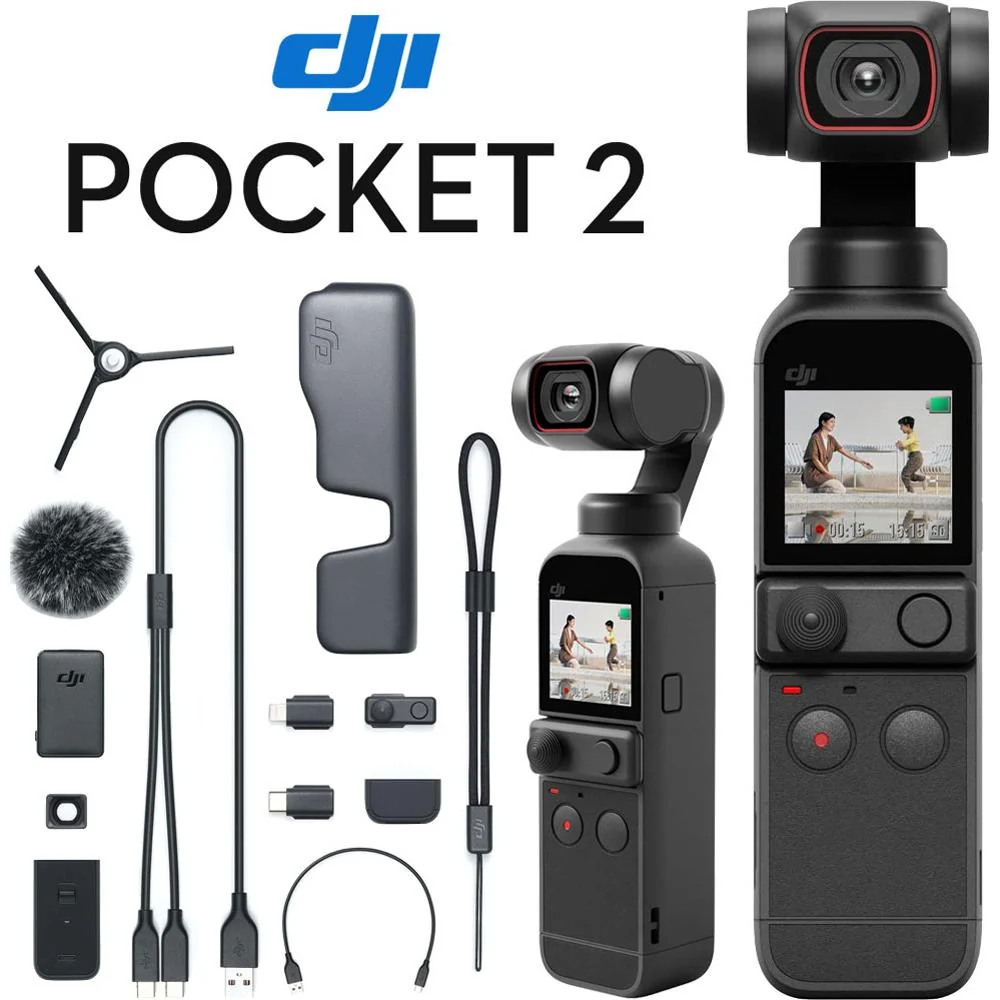 DJI Pocket 2 Handheld 3-Axis Gimbal 4K Camera Creator Open Box +1 Year Warranty Pack - Image 2