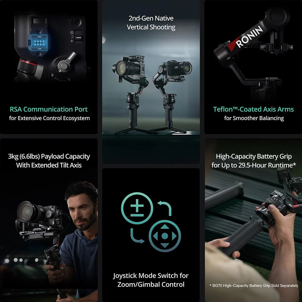 DJI RS 4 3-Axis Gimbal Stabilizer with Enhanced Vertical Shooting - Open Box - Image 5