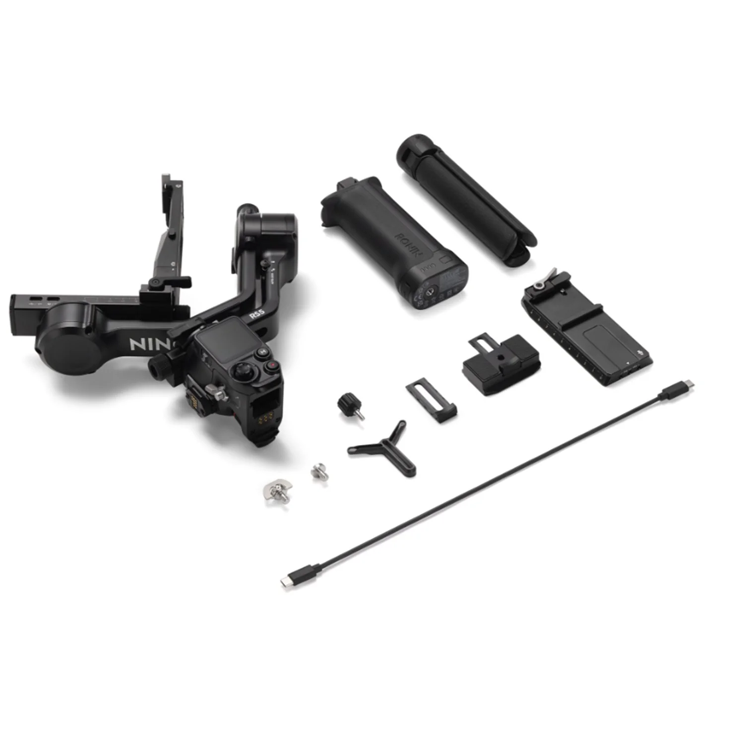 DJI RS 5 Camera Stabilizer + 2x 3.5mm Clip-On Mini Lapel Mic + Smartphone Ring Light - Image 6