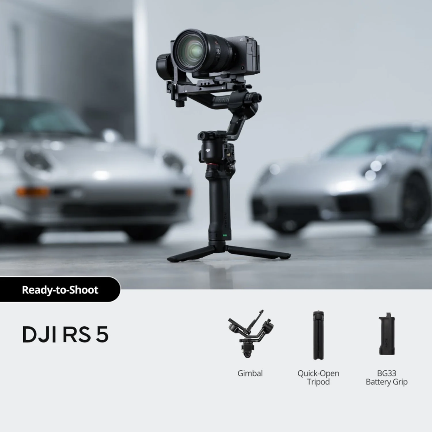 DJI RS 5 Camera Stabilizer + 2x 3.5mm Clip-On Mini Lapel Mic + Smartphone Ring Light - Image 7