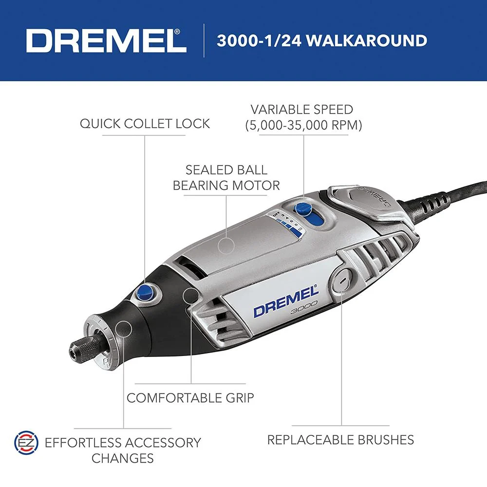 Dremel 3000-1/24 Variable-Speed Rotary Tool Kit - Image 4