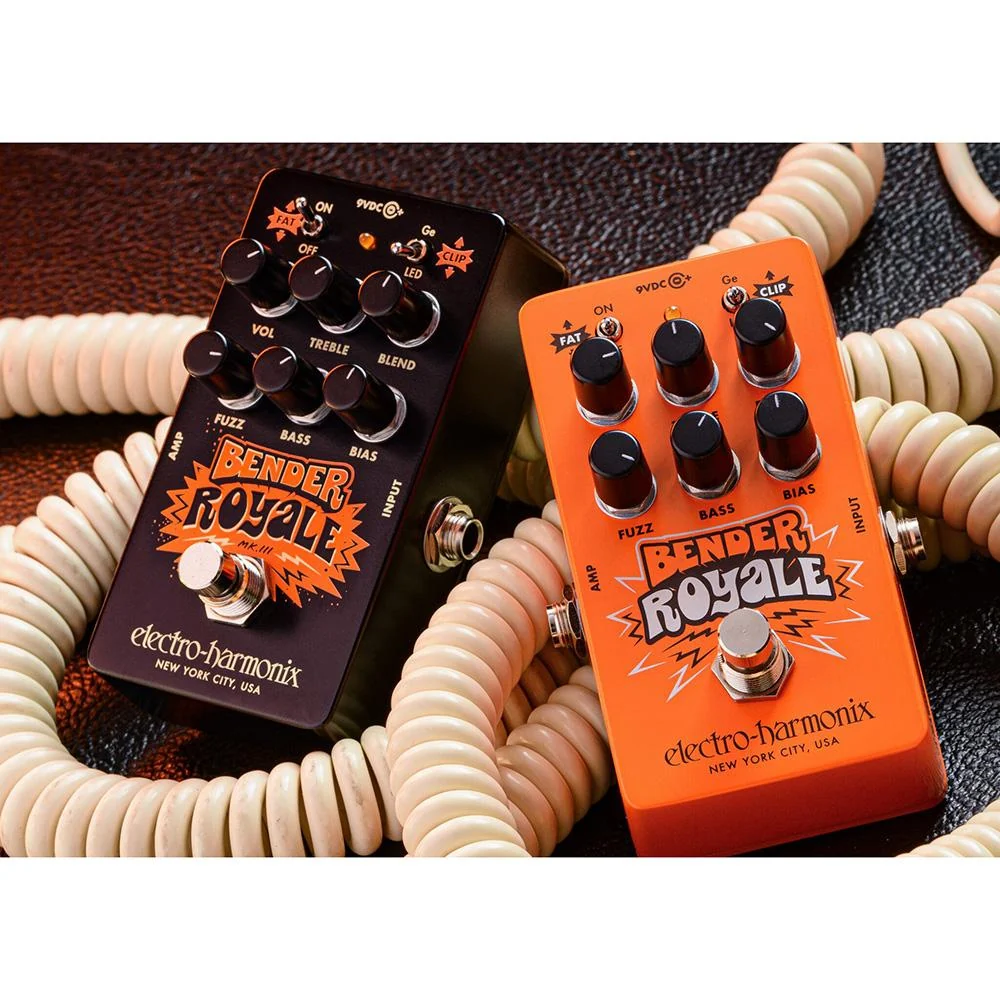 Electro-Harmonix Bender Royale Germanium Fuzz Pedal, Orange - Image 6
