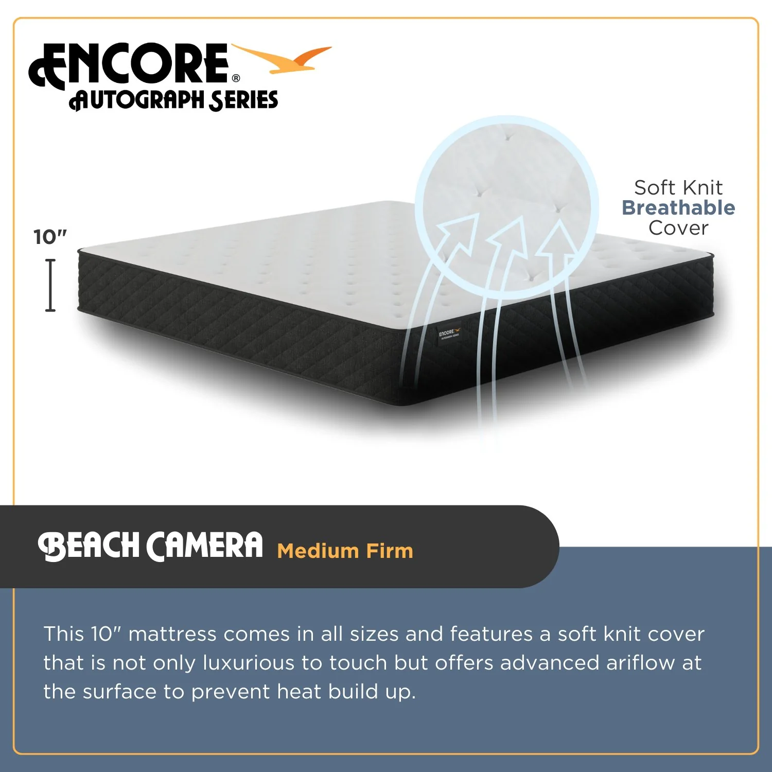 Encore 10.5" Full BIAB Hybrid Mattress - Medium Firm, 10-Yr Warranty, Made in the USA - Image 2