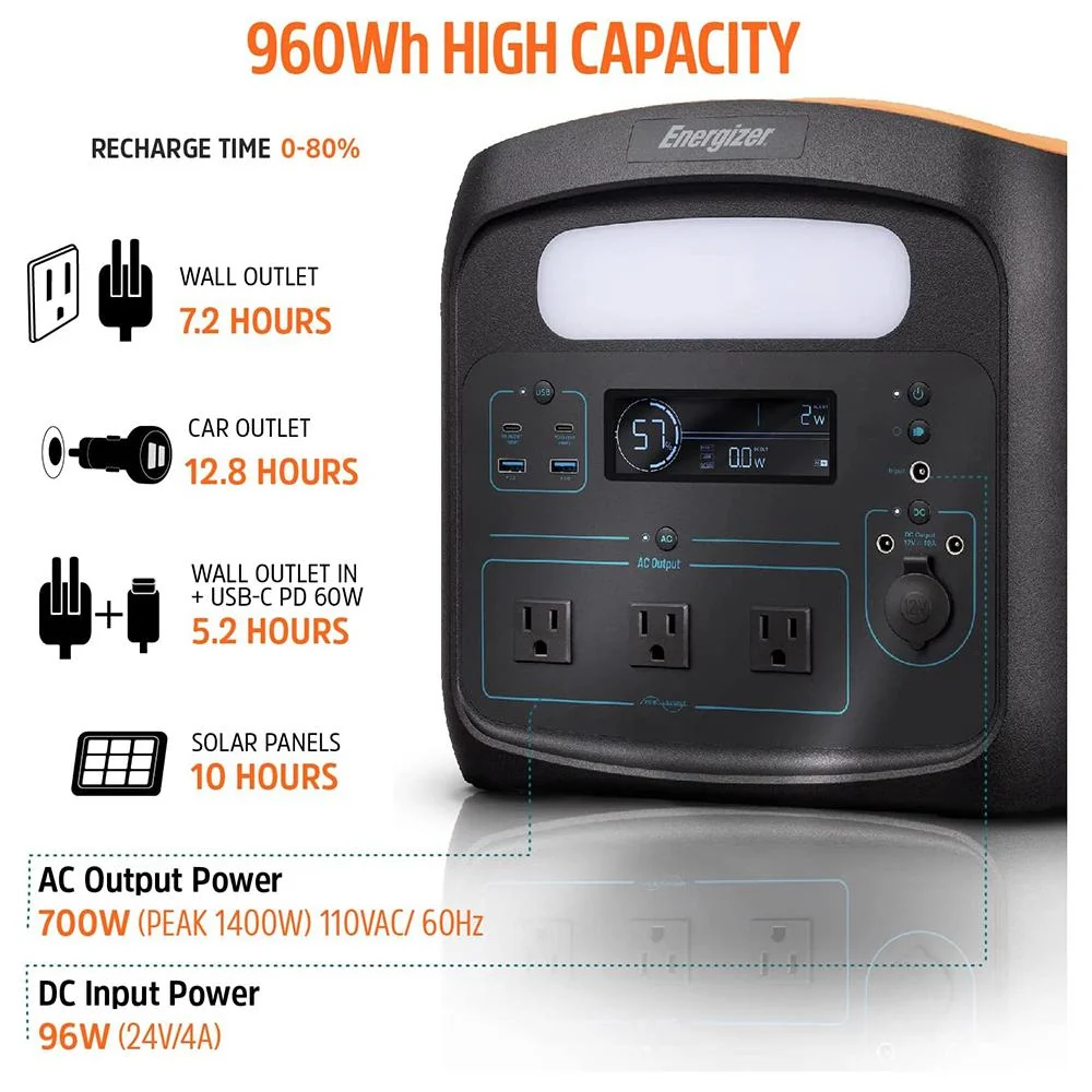 Energizer 960W MAX Portable Power Station Solar Generator Open Box + 1 Year Warranty - Image 4